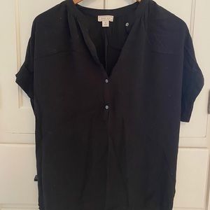 Black slouchy crepe popover